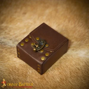 Medieval Leather Belt Pouch with Antique Brass Swing Clasp – 3mm Thick Leather