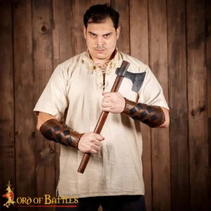 Fantasy Bracers Handcrafted Genuine Leathercraft for LARP and Cosplay