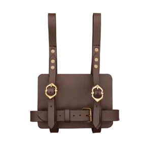 Medieval Leather Journal Holder With Brass Buckles