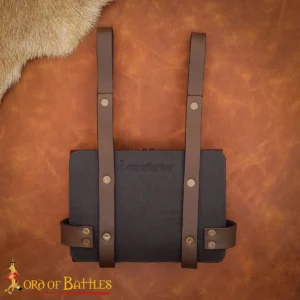 Medieval Leather Journal Holder With Brass Buckles