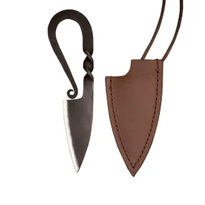 Hand Forged Iron Viking Knife with Genuine Leather Sheath