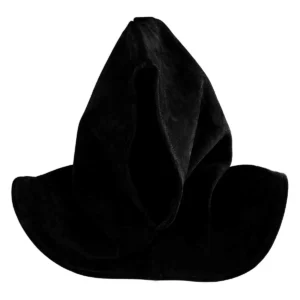Executioner Suede Leather Hood with Collar – Medieval LARP & Theater Headgear