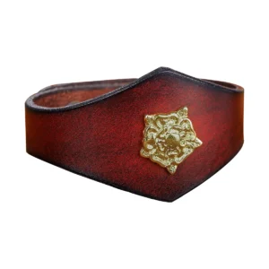 Handcrafted Leather Wrist Band with Tudor Rose Adornment