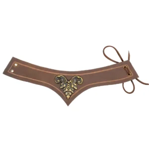 Medieval Leather Accessory with Antique Brass Mount