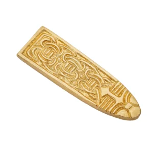 Medieval Pure Solid Brass Belt End / Chape with Celtic Knot Design