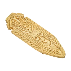 Viking Brass Belt Tip – Solid Brass Celtic Belt End / Chape Leather Accessory