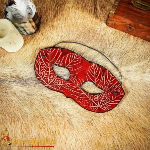 Genuine Leather Eye Mask with Embossed Maple Leaf Motifs