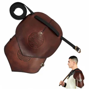 Leather Pauldron with Embossed Celtic Spiral Design