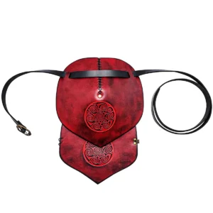 Leather Pauldron with Embossed Celtic Spiral Design