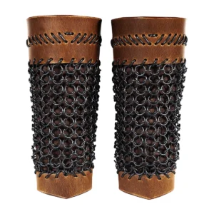 Leather Arm Bracers with Chainmail