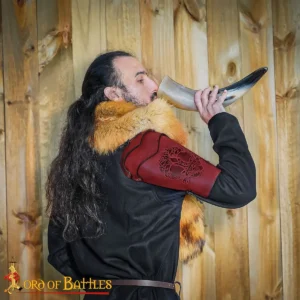 Hand Embossed Norse Leather Shoulder Pauldrons