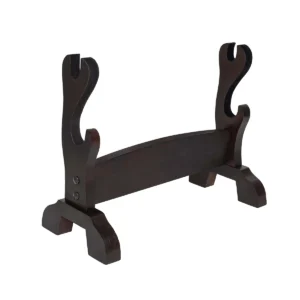 Wooden Two-Tier Sword Display Stand for Medieval Blades & Katanas