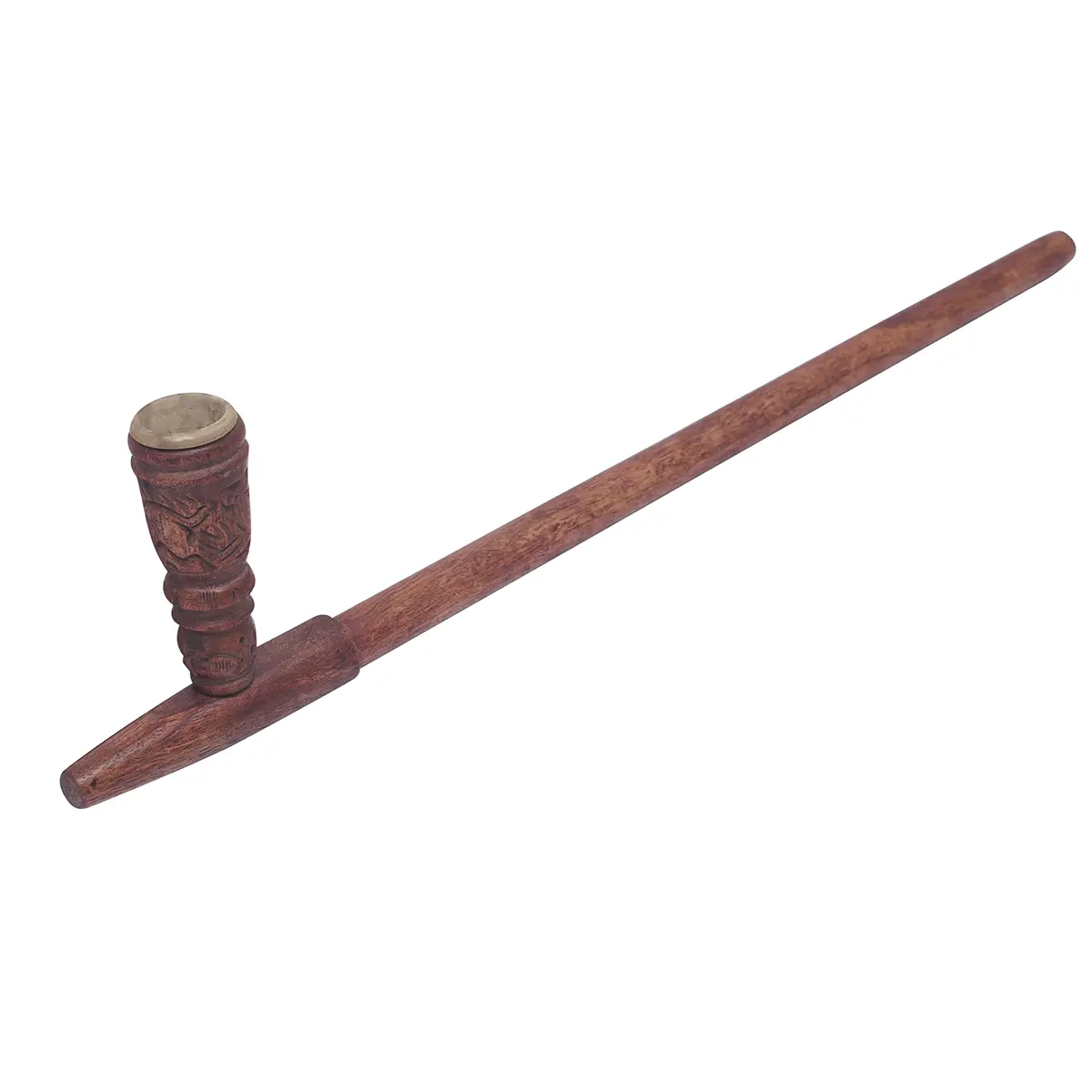 Medieval Engraved Vintage Tobacco Smoking Pipe, Detachable Clay Bowl Medieval Engraved Vintage Tobacco Smoking Pipe, Detachable Clay Bowl