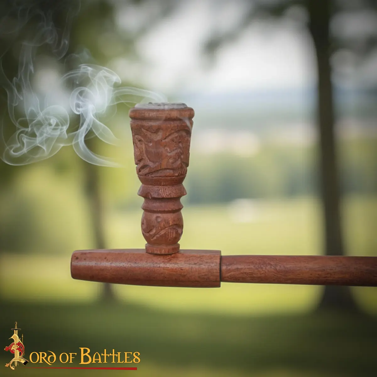 Medieval Engraved Vintage Tobacco Smoking Pipe, Detachable Clay Bowl Medieval Engraved Vintage Tobacco Smoking Pipe, Detachable Clay Bowl - Image 5