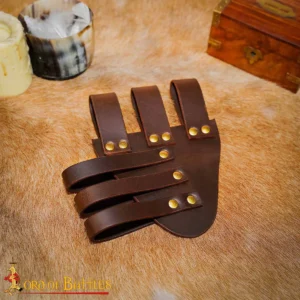 Medieval Angled Tri Buckle Rapier Frog Genuine Leather Frog