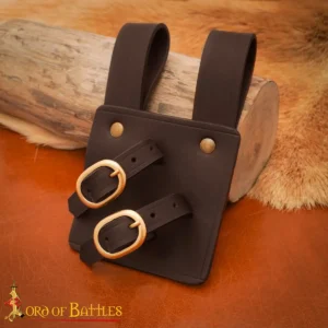 Leather Sword Frog Medieval Adjustable Cross Draw Holder for Belts, LARP & Costumes