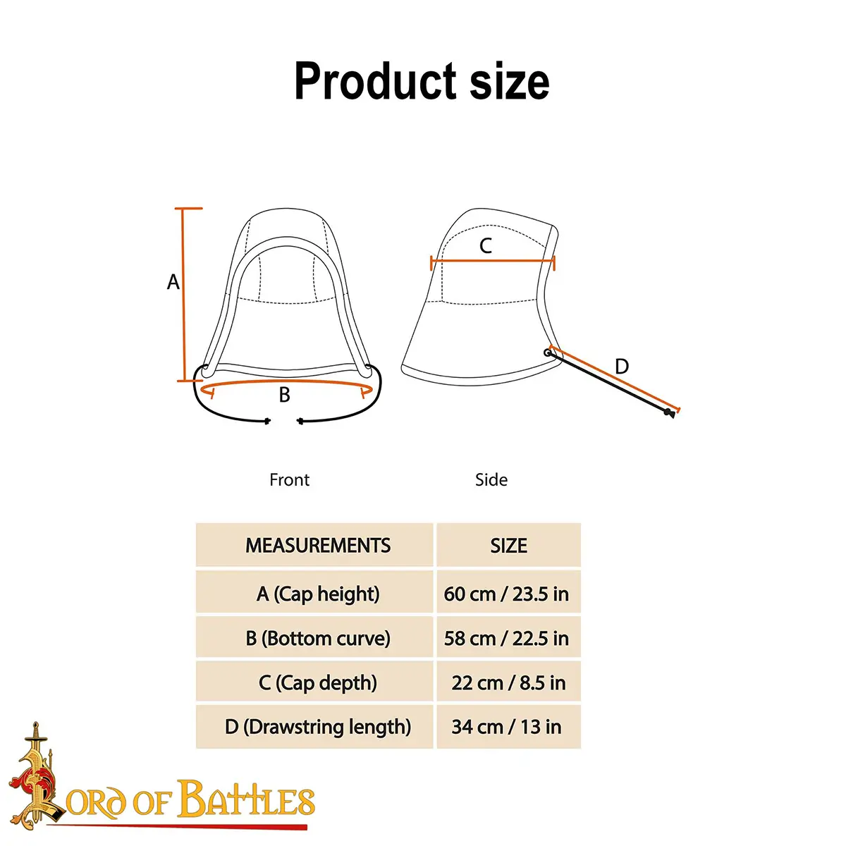 Medieval Padded Arming Hood | 2 Layer Quilted Cotton Helmet Liner for LARP & HEMA Medieval Padded Arming Hood | 2 Layer Quilted Cotton Helmet Liner for LARP & HEMA - Image 3