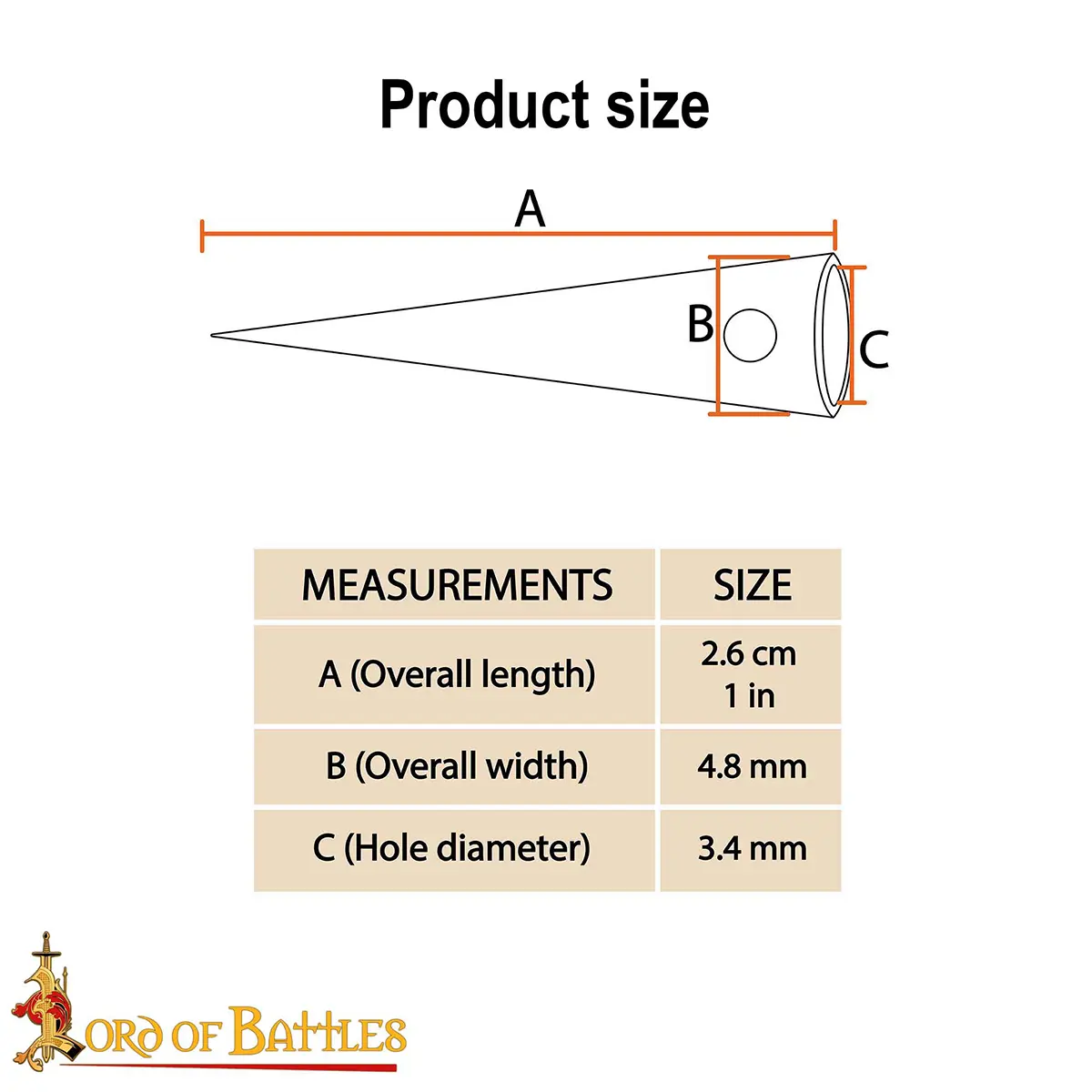 Medieval Brass Aiglets – Set of 10 Sturdy Lacing Tips (2.6 cm) Medieval Brass Aiglets – Set of 10 Sturdy Lacing Tips (2.6 cm) - Image 3