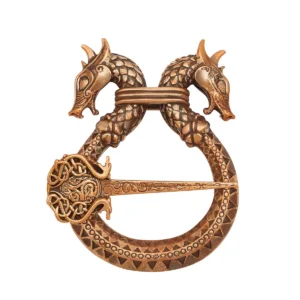 Celtic Dragon Brooch / Cloak Pin Lost-wax Cast Bronze