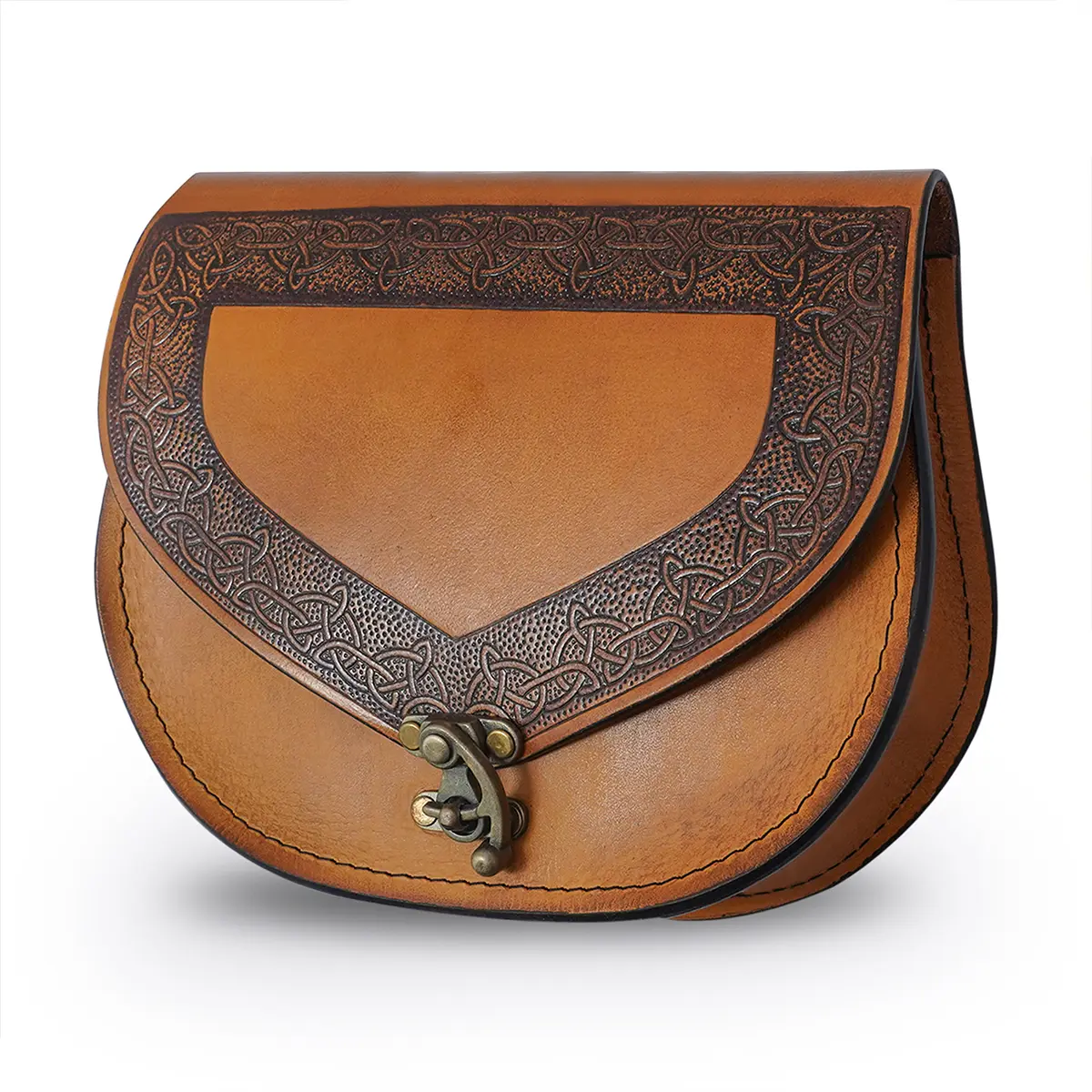 Leather Belt Pouch - Celtic Embossed Medieval Pouch Leather Belt Pouch - Celtic Embossed Medieval Pouch
