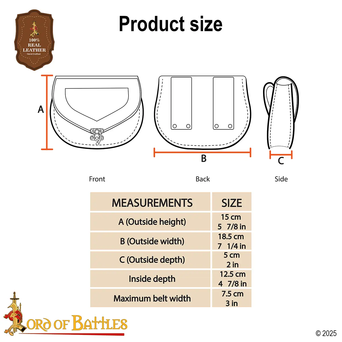 Leather Belt Pouch - Celtic Embossed Medieval Pouch Leather Belt Pouch - Celtic Embossed Medieval Pouch - Image 3