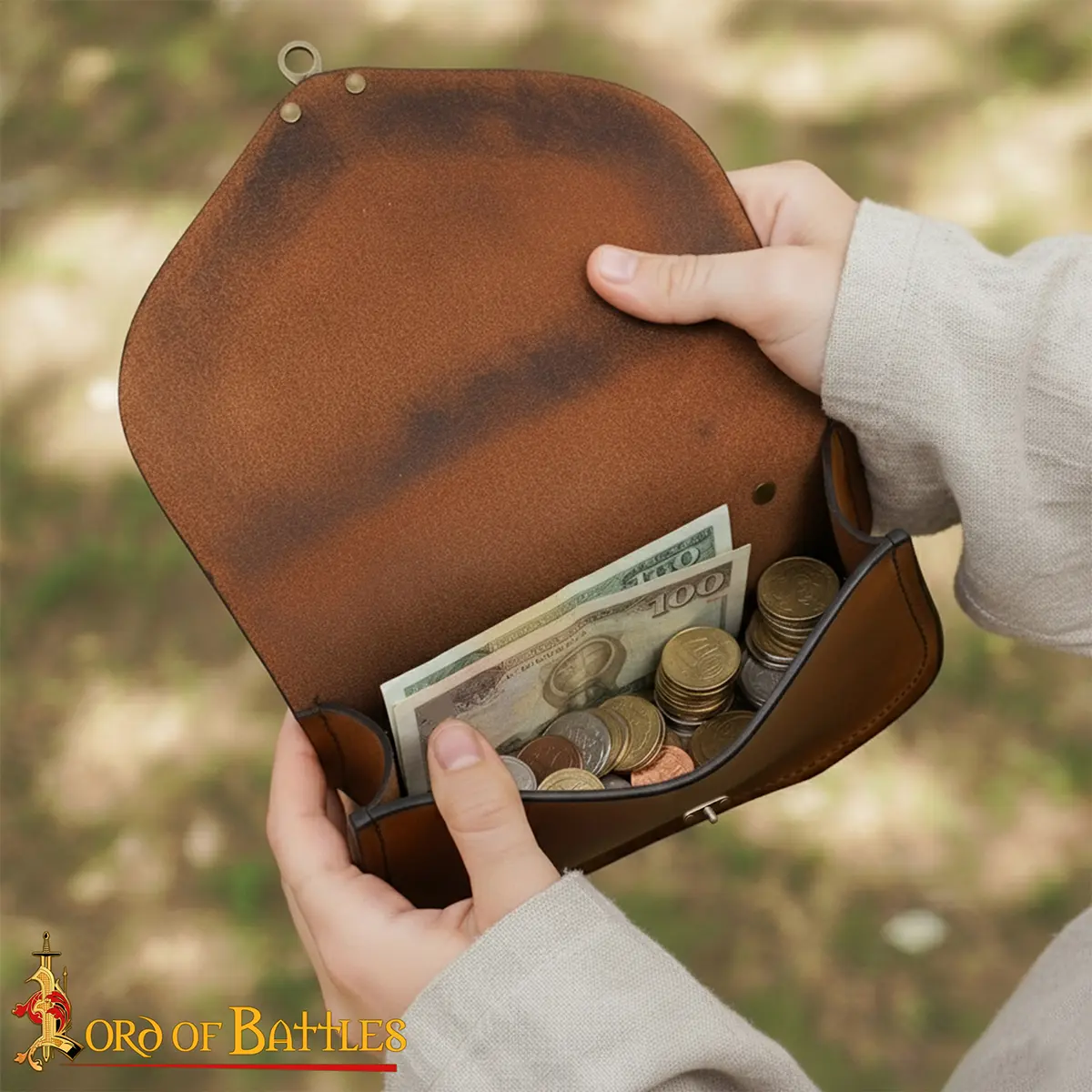 Leather Belt Pouch - Celtic Embossed Medieval Pouch Leather Belt Pouch - Celtic Embossed Medieval Pouch - Image 5