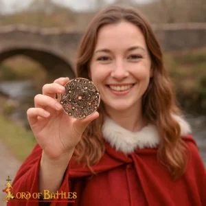 Viking Bronze Round Lost Wax Cast Disc Brooch – 10th Century Norse Style Filigree Pattern