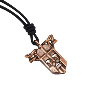 Viking Mask Pendant, Lost Wax Cast Warrior Amulet with Horns , Norse Mythology Inspired Necklace