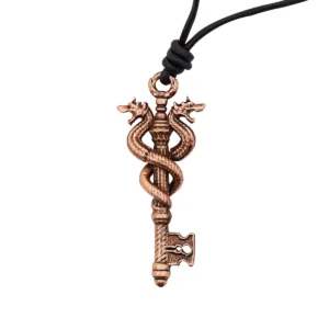 Dragon Guardian Lost Wax Bronze Key Pendant