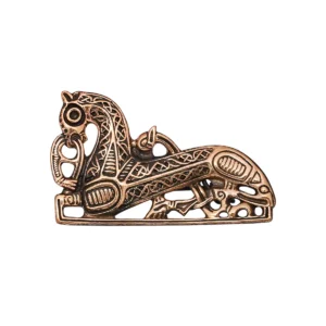 9th–10th Century Viking Horse Shaped Brooch Lost-Wax Cast Bronze