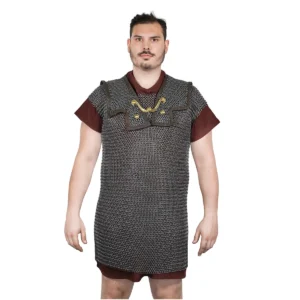 Roman Lorica Hamata with Round Rings 9 mm, 16G Mild Steel, Butted