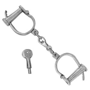 Medieval Handcuffs Solid Steel Chrome Antique-Style Dungeon Shackles