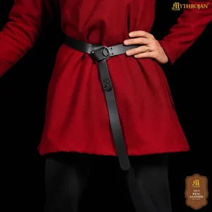 Mythrojan O-Ring Medieval Leather Belt Viking & Renaissance Inspired, LARP, SCA