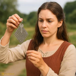 Stainless Steel Chainmail Scrubber Keychain, Skillet Cleaner & Unique Gift