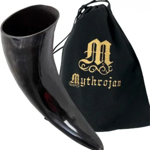 Mythrojan Viking Drinking Horn Authentic Medieval Inspired Viking Wine/Mead Mug 500ml