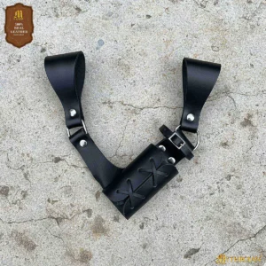 Genuine Leather Adjustable Sword Frog Medieval & LARP Scabbard Holder For 6 cm Belts