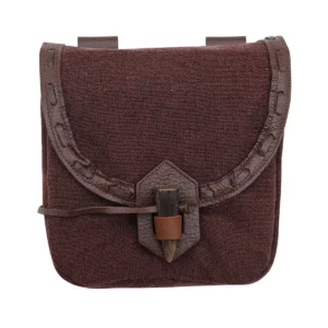 Medieval Canvas Belt Pouch with Horn Toggle Closure