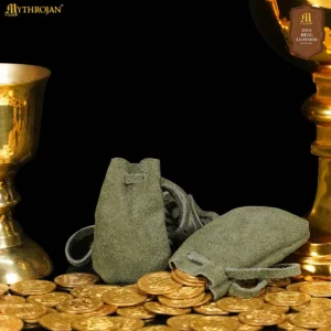 Medieval Suede Leather Trinket Bags – Viking Coin, Dice & Medicine Pouches for LARP, SCA, Historical Costume and Stage