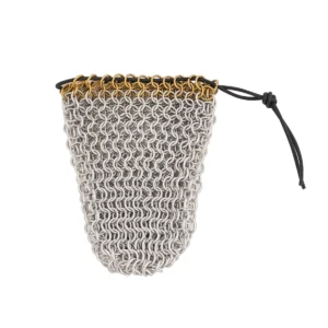 Chainmail Dice Bag 8mm 16 Gauge Anodized Aluminum Drawstring Pouch – DnD, RPG, LARP & Medieval Gaming