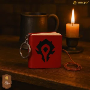 World of Warcraft Mini Leather Journal Keychain – Alliance or Horde Genuine Leather Gift for Gamers and Fantasy Fans