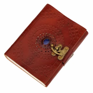 Mythrojan Embossed Brown Leather Journal Vintage Writing Notebook