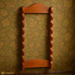 Premium Solid Hardwood Sword Stand Wall Mounted Display for Swords, Axes & Medieval Collectibles