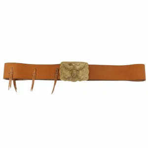 Mythrojan Urban Viking Laced Belt with Odin Raven Solid Brass Buckle & Real Leather