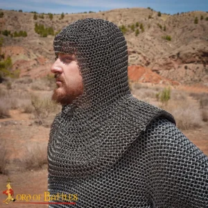 Chainmail Coif 9mm 16 Gauge Spring Steel Butted Rings
