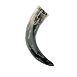 Medieval Viking 400-500 ML Drinking Horn with Charred Specks Handcrafted Genuine Ox Horn