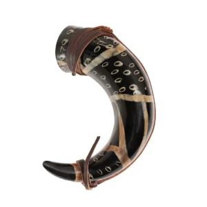 Medieval Drinking Horn 400 - 500 ML with Leather String Handcrafted Real Ox Horn