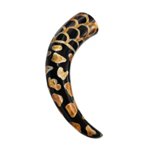 Medieval Viking Drinking Horn 400-500 ML with Burnt Design Handcrafted Genuine Ox Horn