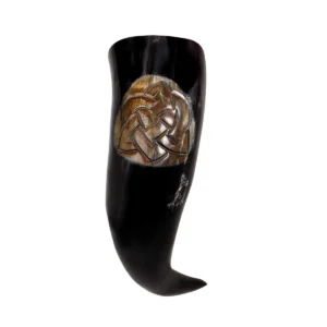 "The Braided Oath" Drinking Horn 400 - 500 ML Handcrafted Real Ox Horn