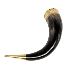 Medieval Viking Drinking Horn with Pure Brass Fittings Handcrafted Genuine Ox Horn