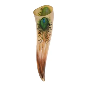 "The Mystic Feather" Drinking Horn 500 - 600 ML Handcrafted Real Ox Horn